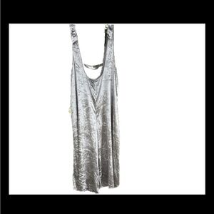 Anthropologie Maeve M Silver Velvet Wide Leg Oversize Romper Jumpsuit EUC/NWOT.